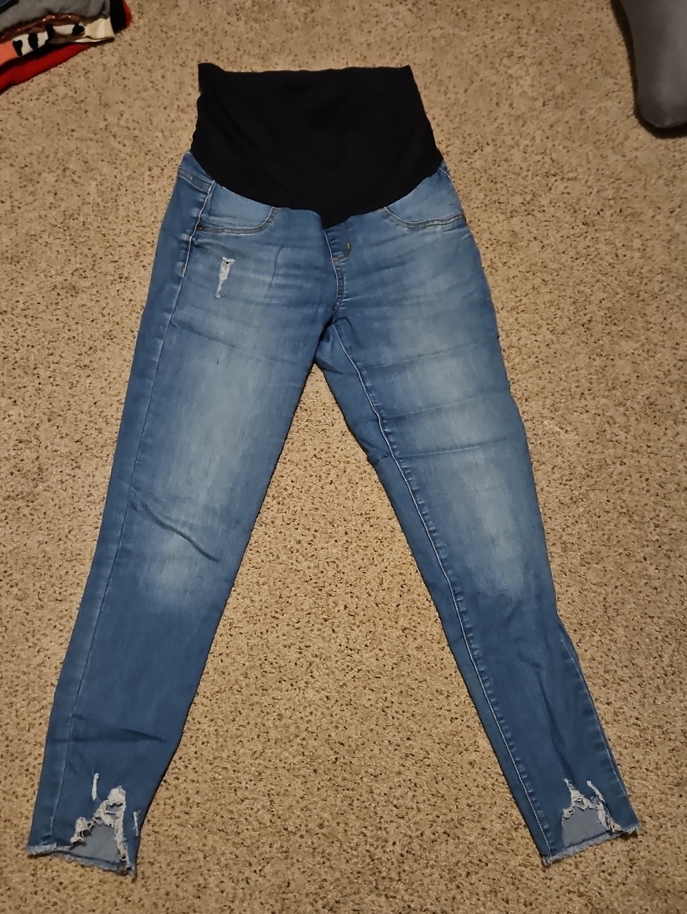 Sonoma Light Blue Skinny Maternity Jeans with Black Overband